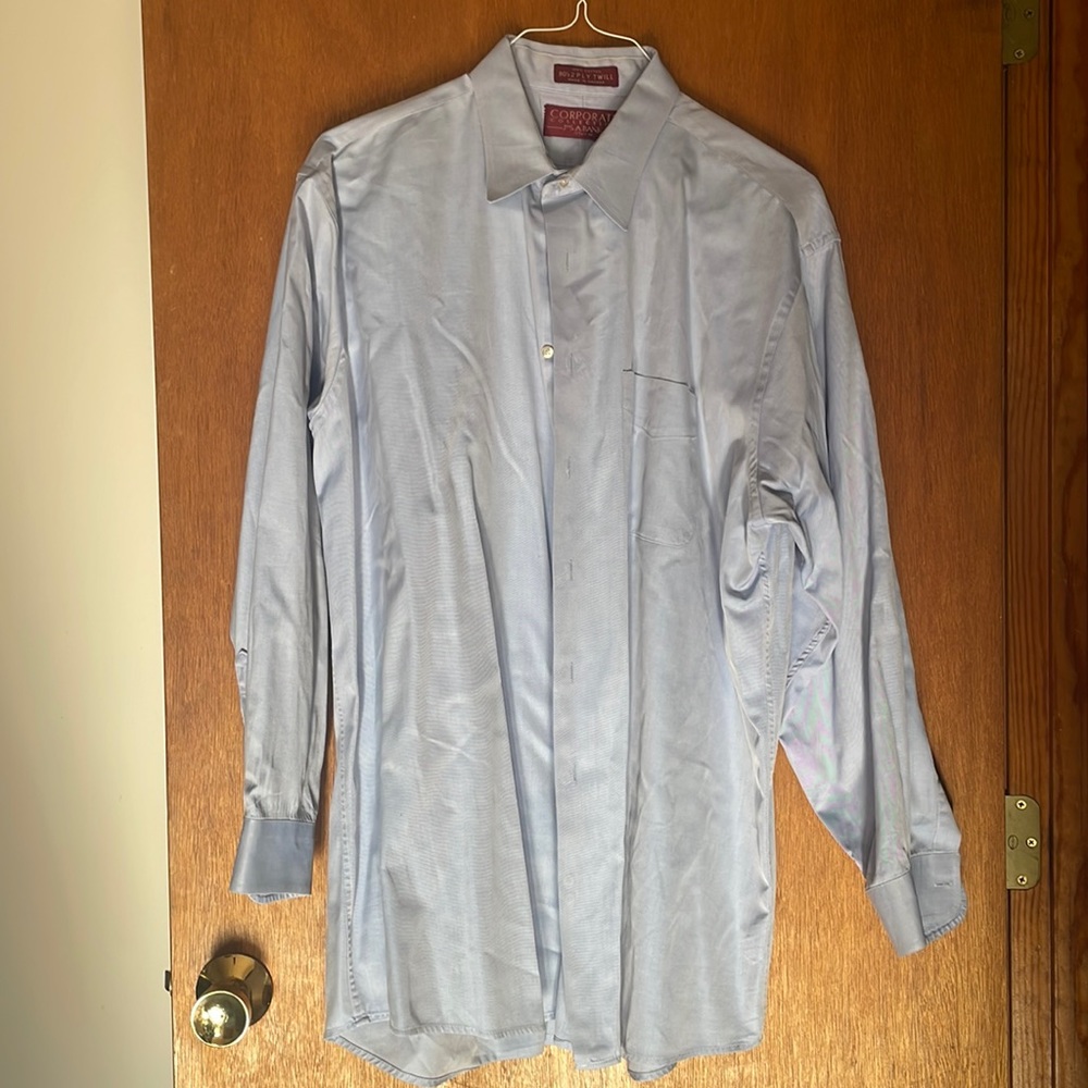 Blue button down shirt